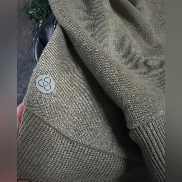 Zella Jacket Long Sleeve Hooded Sweatshirt Full Zip Lightly Ruched Green, Small - Picture 4 of 11